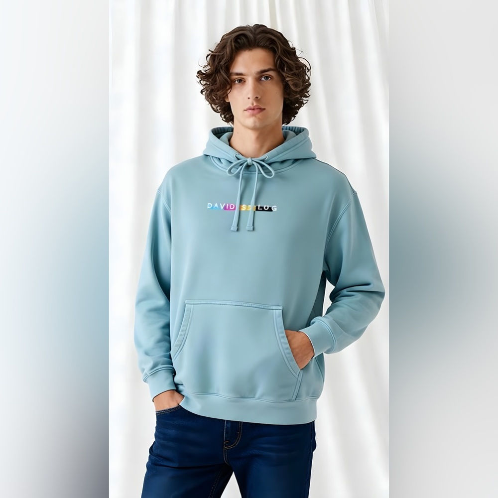 FanJoy David's Vlog Turquoise Oversized Hoodie - Size L